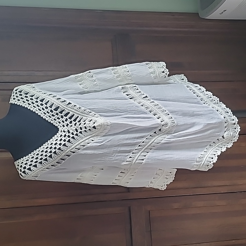 Monroe & Main dress swim coverup white crochet top lightweight 2X sheer